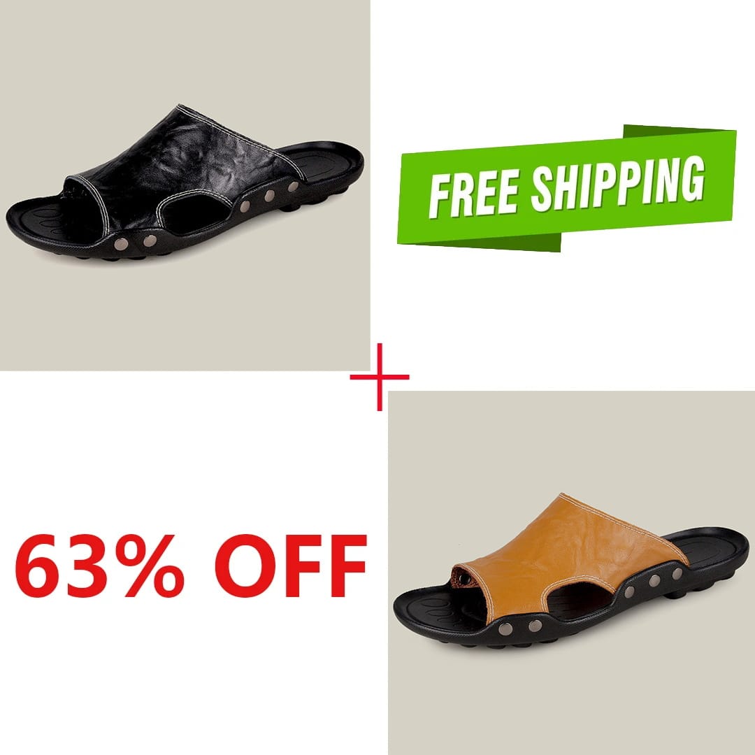 2023 Beach Arch Support Outdoor Leather Sandal Slippers