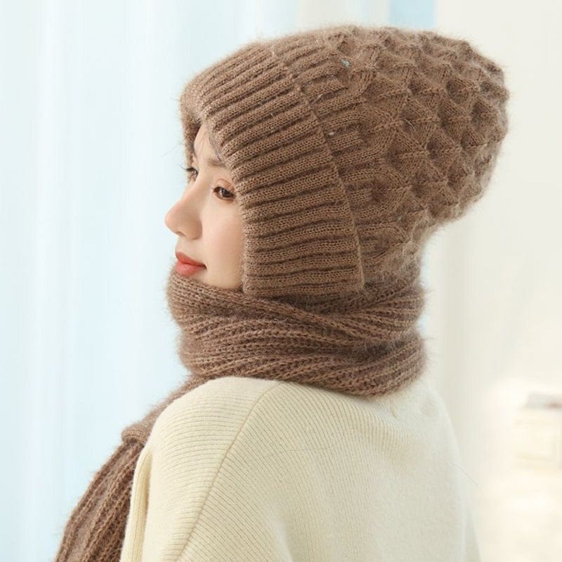 Winter Hot Sale 60% OFF Integrated Ear Protection Windproof Cap Scarf