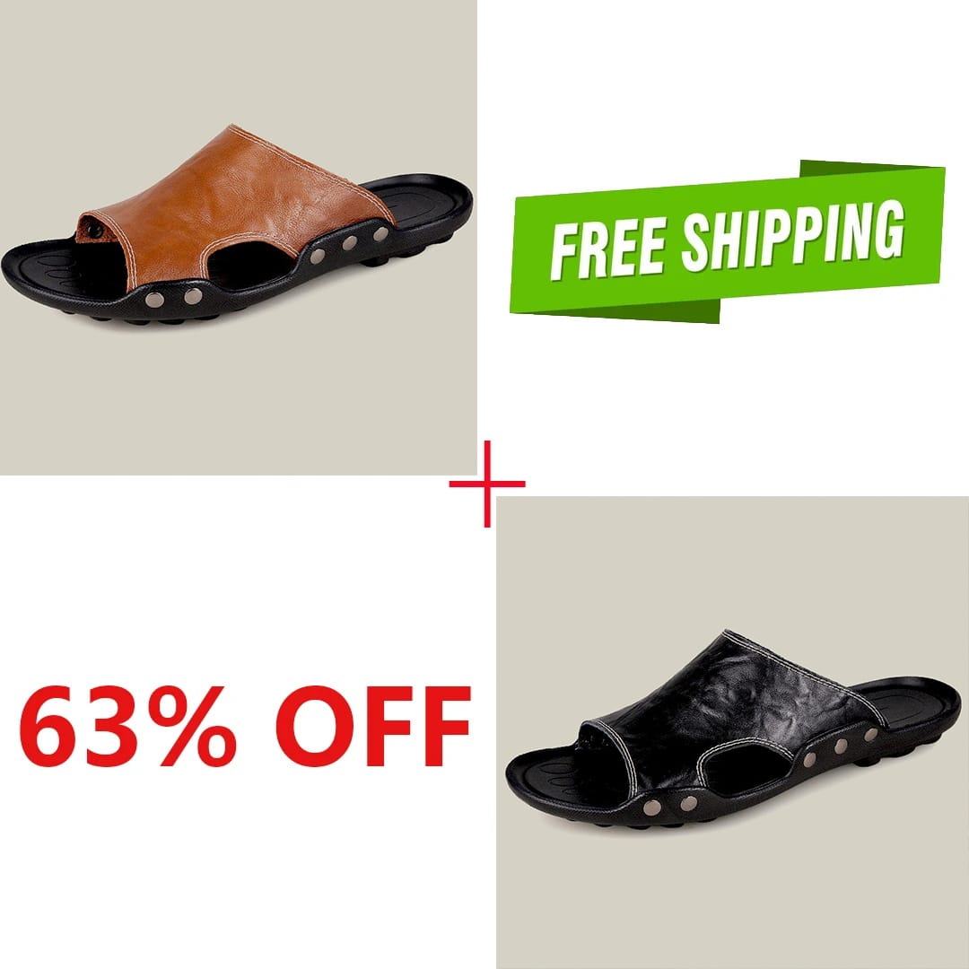 2023 Beach Arch Support Outdoor Leather Sandal Slippers