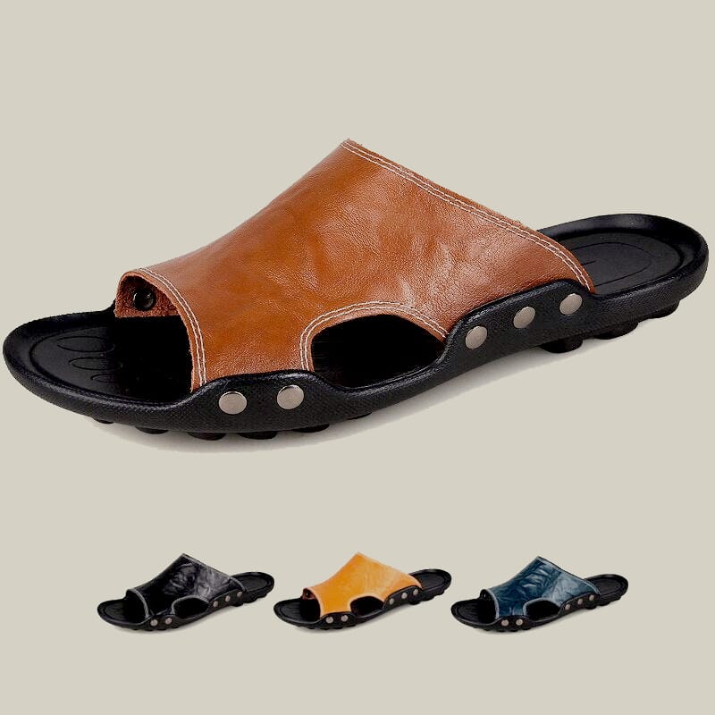 2023 Beach Arch Support Outdoor Leather Sandal Slippers