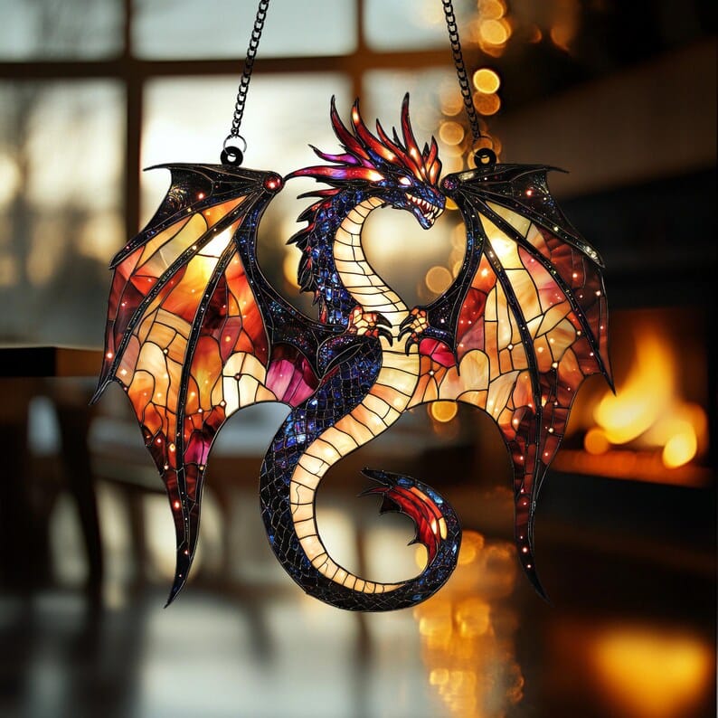 Fantasy Dragon Acrylic Window Hanging