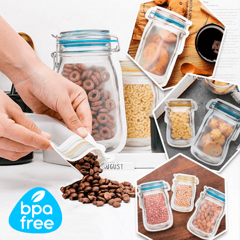 (LAST CHANCE TO GET 70% OFF TODAY) Reusable Mason Bottle Ziplock Bags