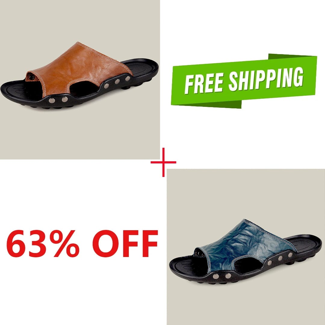 2023 Beach Arch Support Outdoor Leather Sandal Slippers