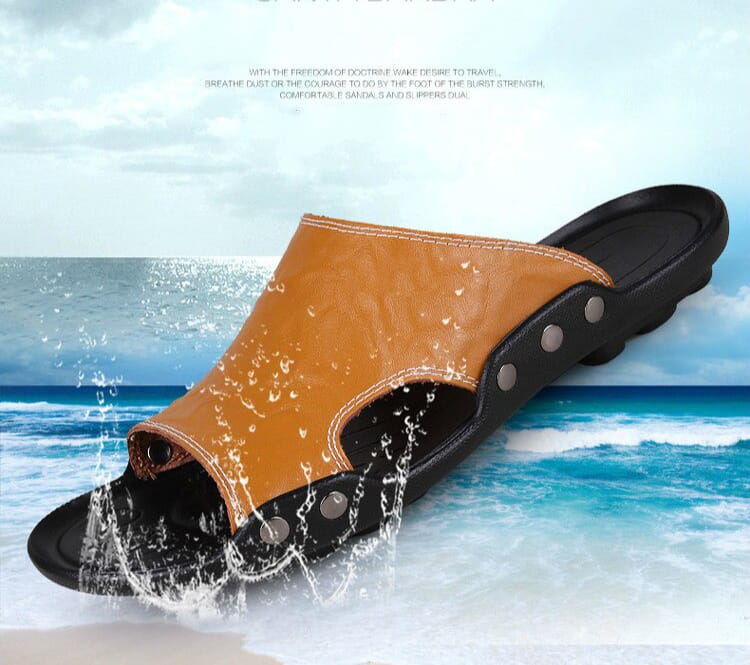 2023 Beach Arch Support Outdoor Leather Sandal Slippers