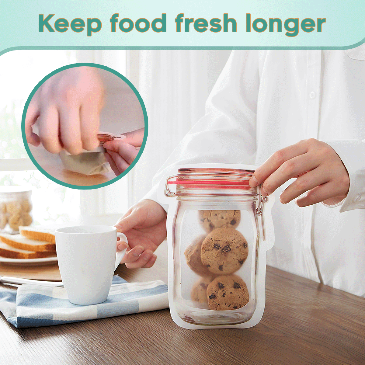 (LAST CHANCE TO GET 70% OFF TODAY) Reusable Mason Bottle Ziplock Bags