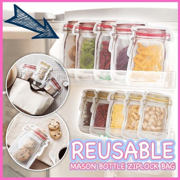 (LAST CHANCE TO GET 70% OFF TODAY) Reusable Mason Bottle Ziplock Bags