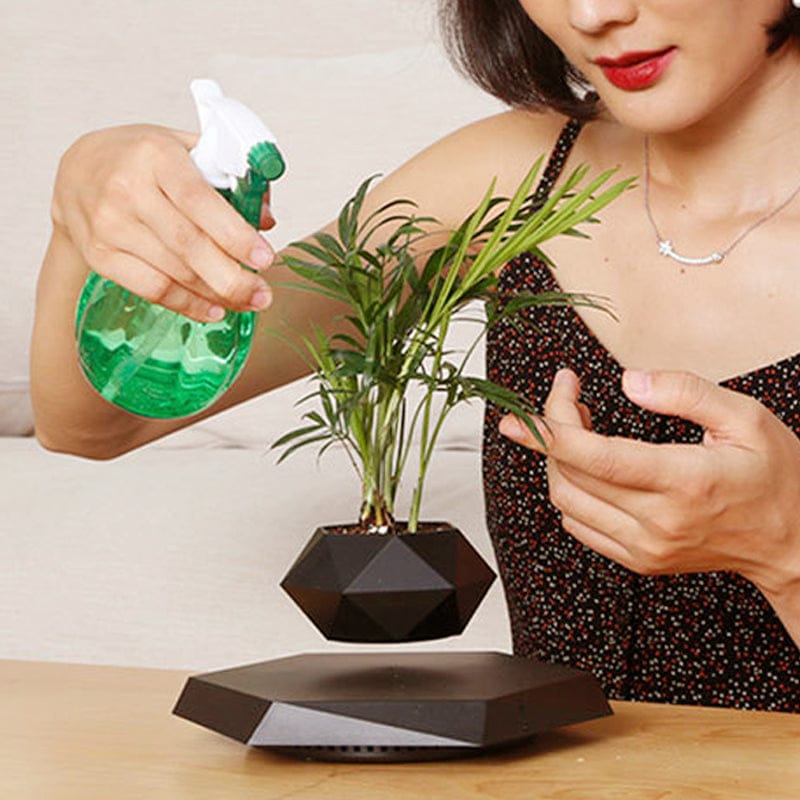 The latest black technology:Magnetic levitation planter (without plants)